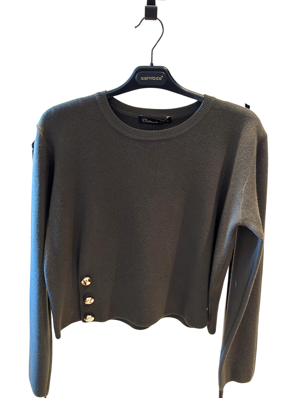 Camisola Básica com Botões Dourados