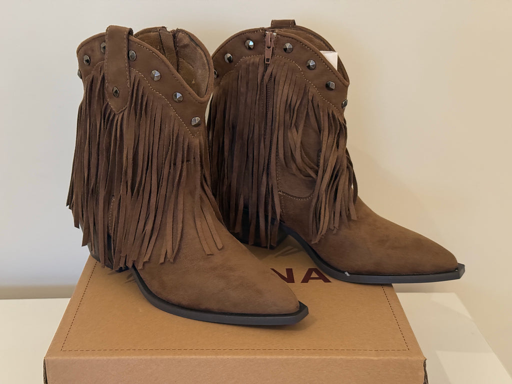 Botim Cowboy com Franjas Corina Shoes