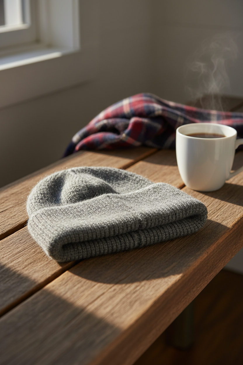 Gorro Cinzento Toque Caxemira