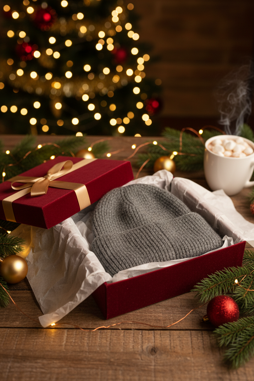 Gorro Cinzento Toque Caxemira