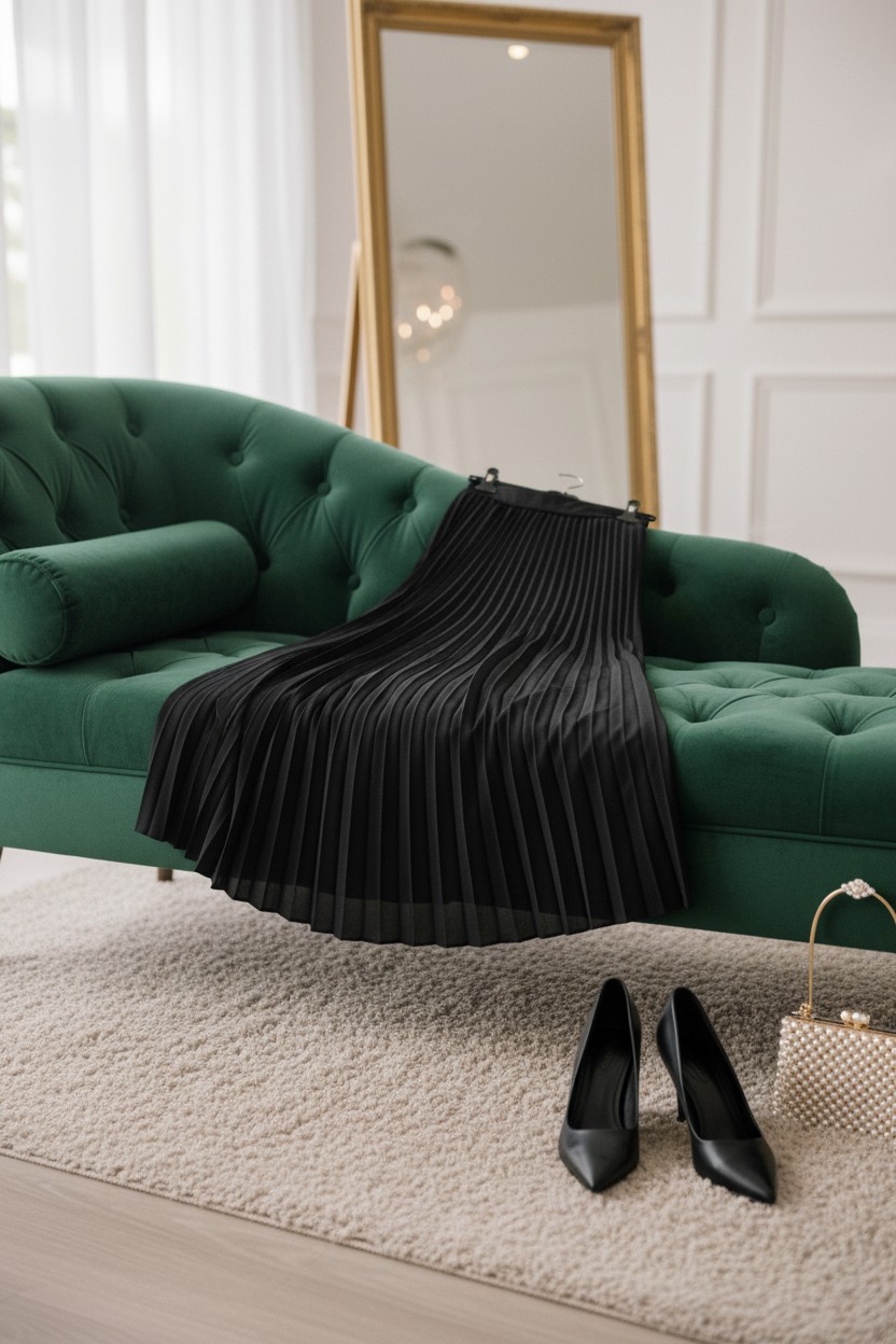 Saia Plissada — Elegância Intemporal