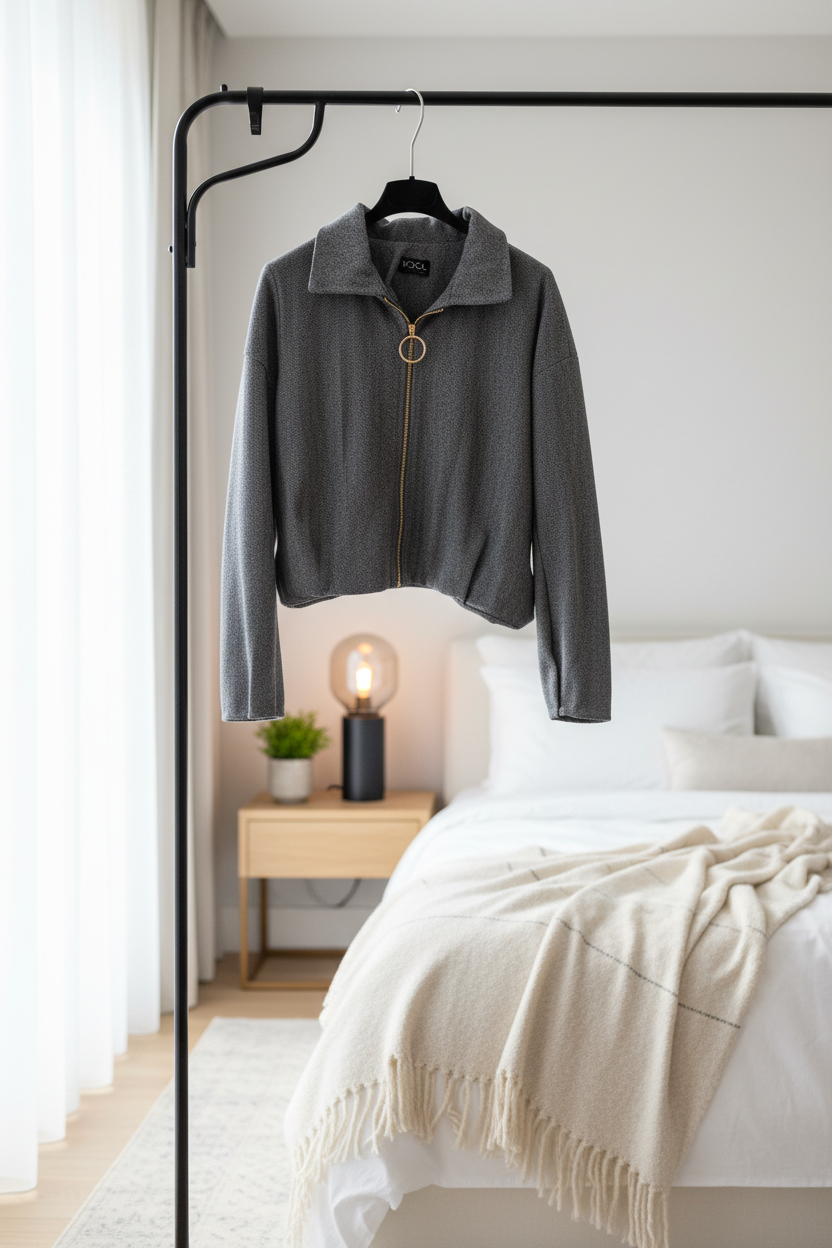 Casaco Curto Branco com Fecho Argola – Elegante e Versátil