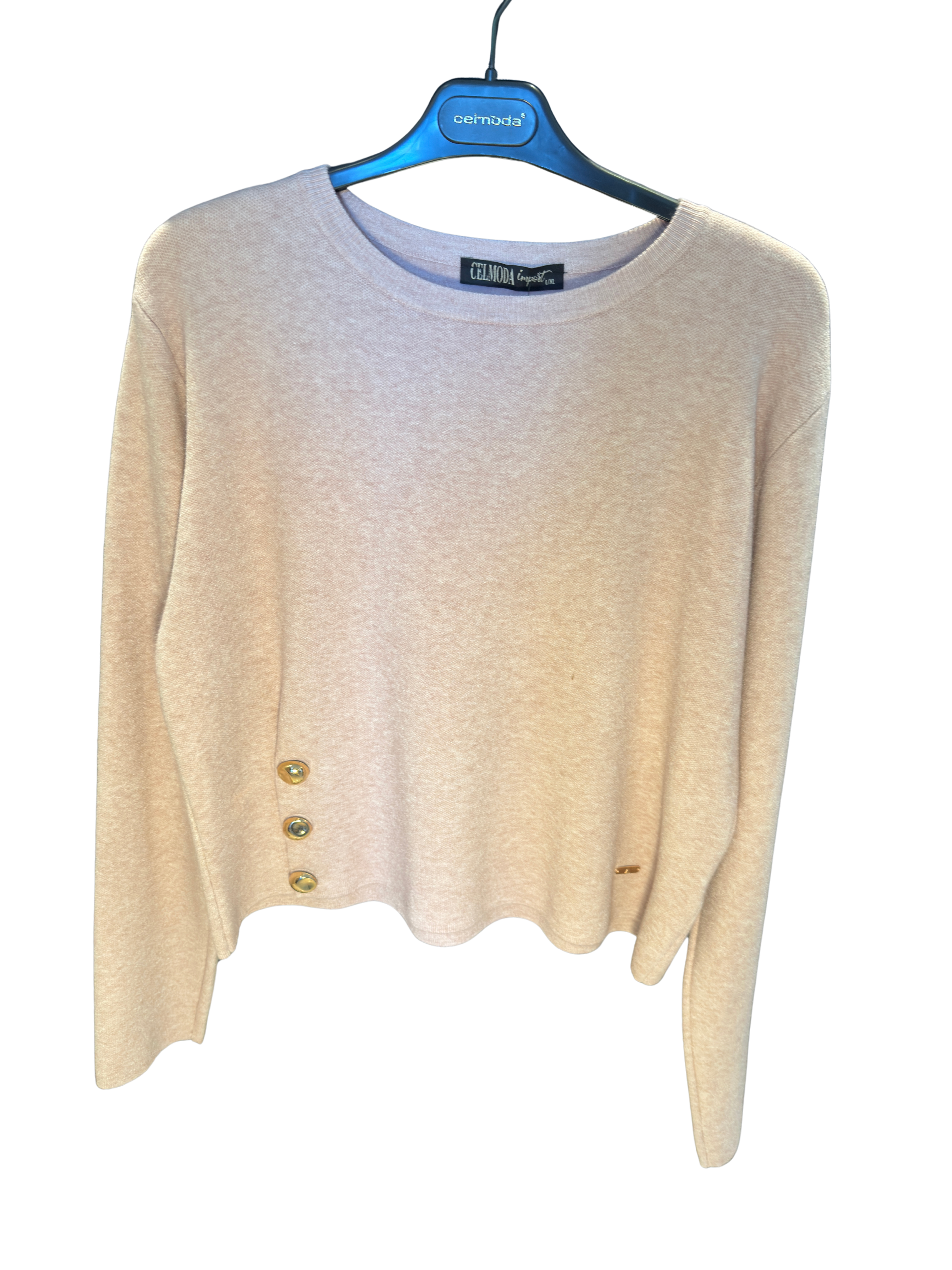 Camisola Básica com Botões Dourados